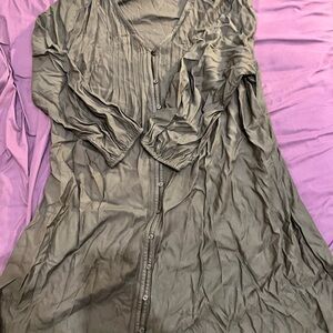 Olive Green Button-Up Dress